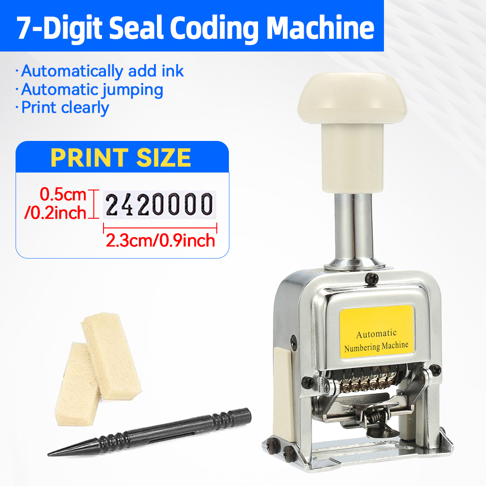 Rubber Date Stamp - Sayı makinesi 7 pozisyon otomatik numaralandırma
