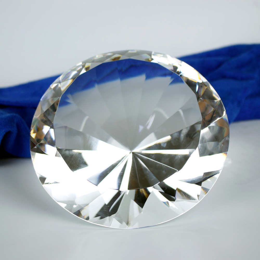 Paper Weight Crystal - 150mm şeffaf optik kristal elmas kağıt