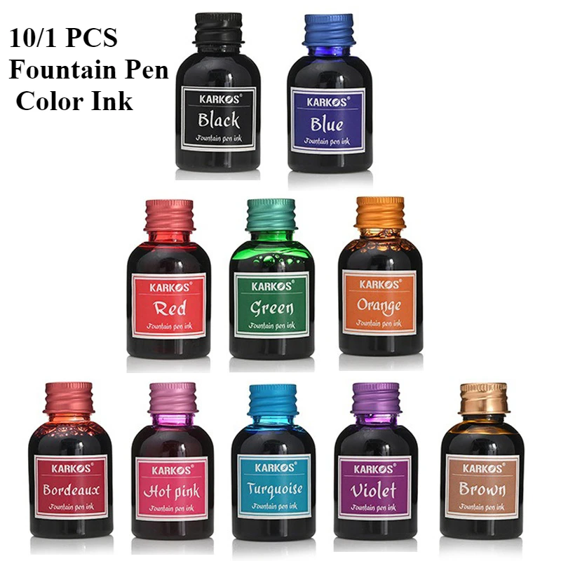 Fountain Pen Bottled Ink - 10/1 adet 30ml çeşitli renklerde mürekkep