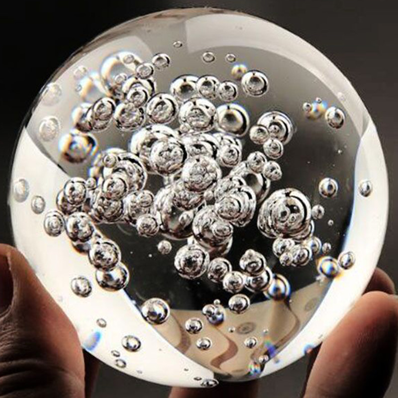 Paper Weight Crystal - 40/60/80MM açık kabarcık kristal top ev