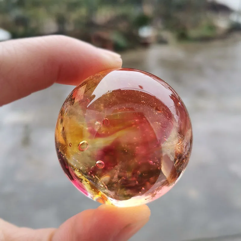 Paper Weight Crystal - 40mm Sırlı Boncuk Topu Kristal Ejderha