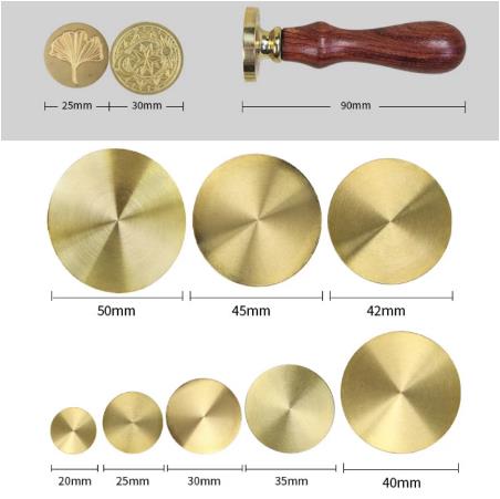 Wax Seal Stamp Set - Logonuzu Pirinç Damga Kafası ile Balmumu