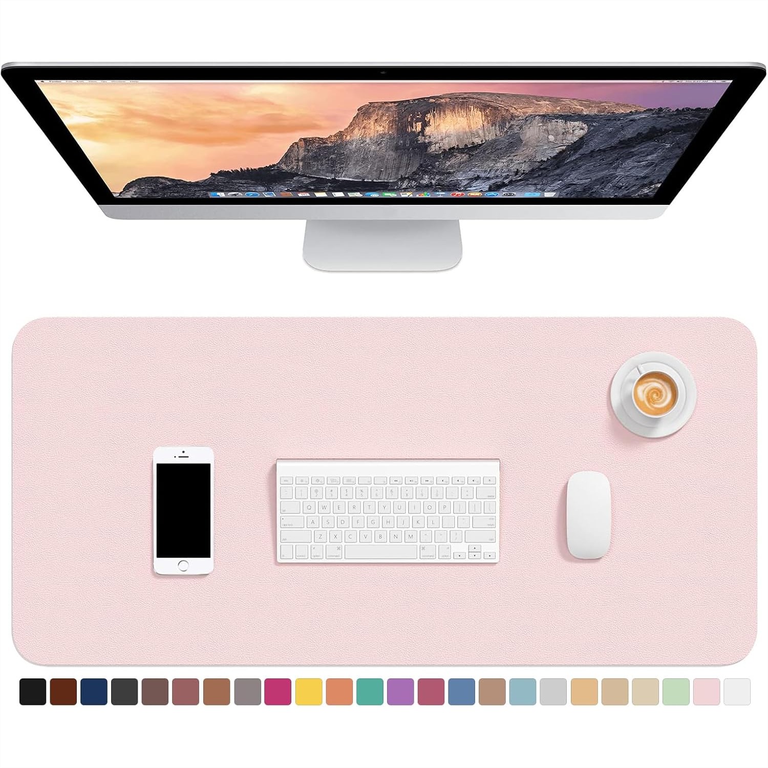 Leather Desk Pad - 30x14 İnç PU Deri Masa Pedi,