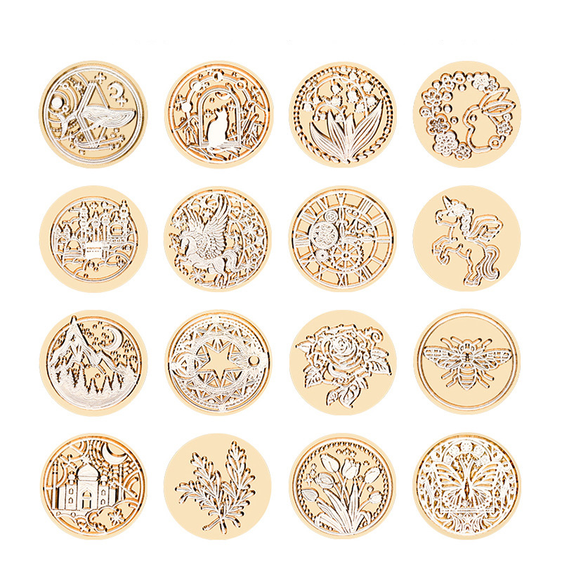 Wax Seal Stamp Set - Yıldızlı Gökyüzü Lotus Gül Desenli Mum