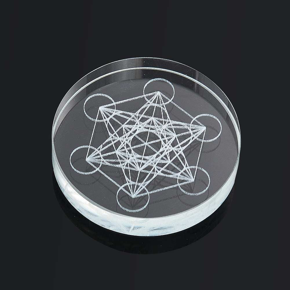 Paper Weight Crystal - Metatron Küp Kristal Ekran Standı Tabanı