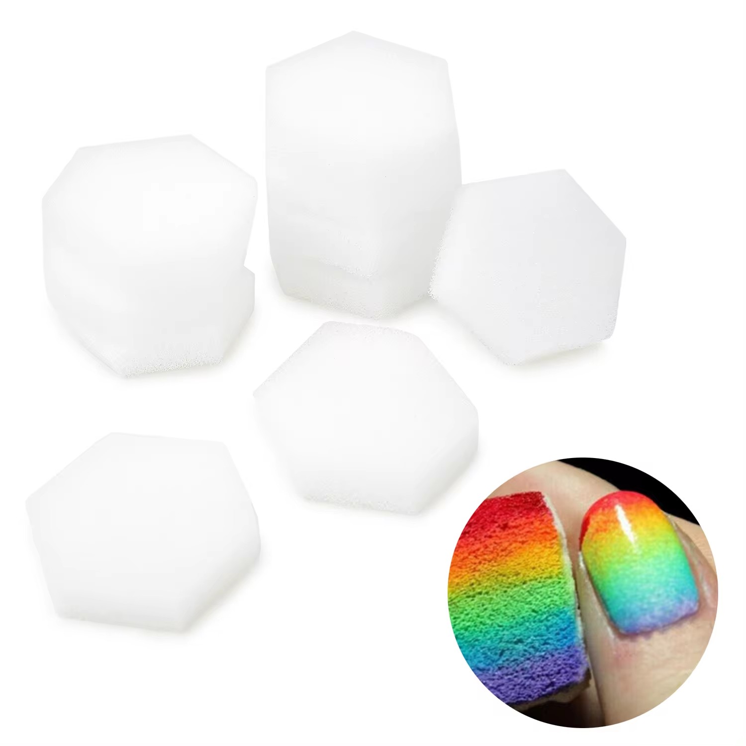 Gel Refill Pack - 80 Adet Altıgen Yumuşak Süngerler, Tüy