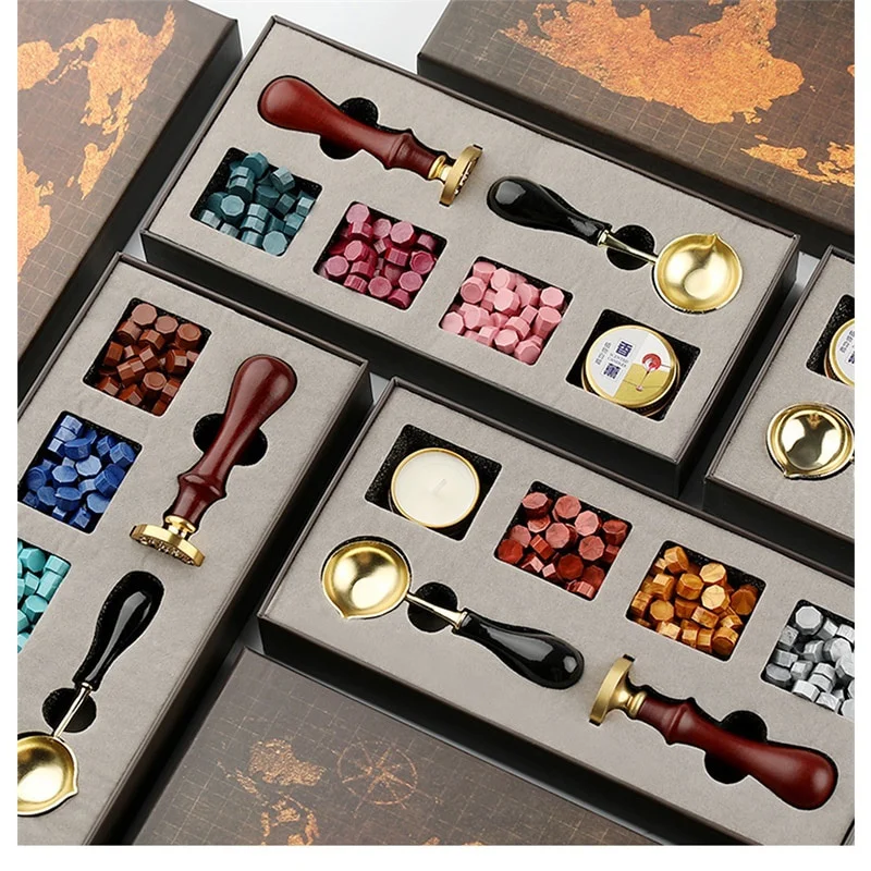 Wax Seal Stamp Set - DIY Pullar mühür mumu Kutusu Kiti