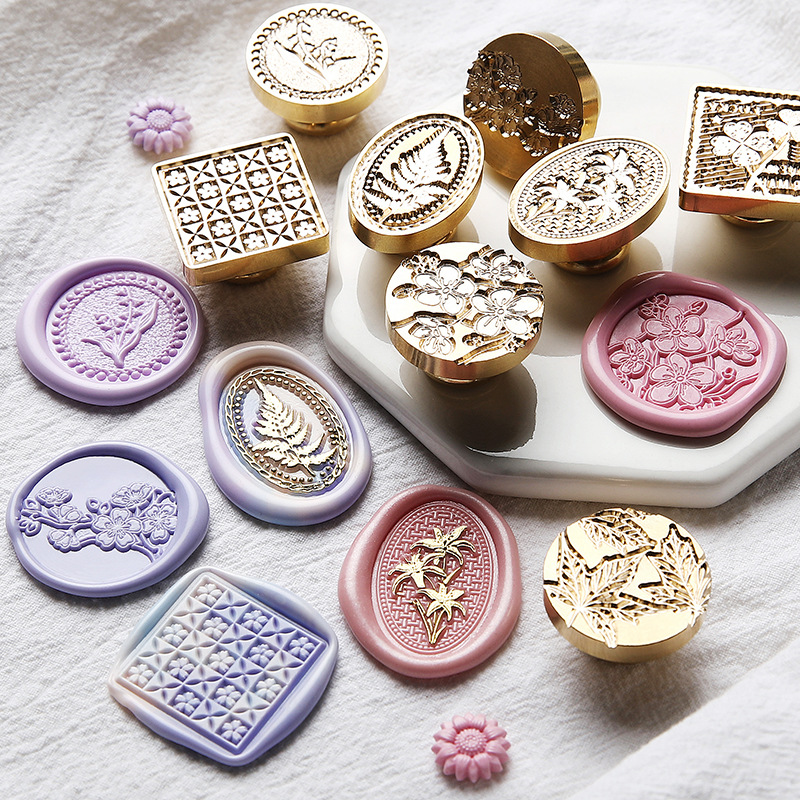 Wax Seal Stamp Set - Retro mühür mumu Damga Bahar Çiçekleri