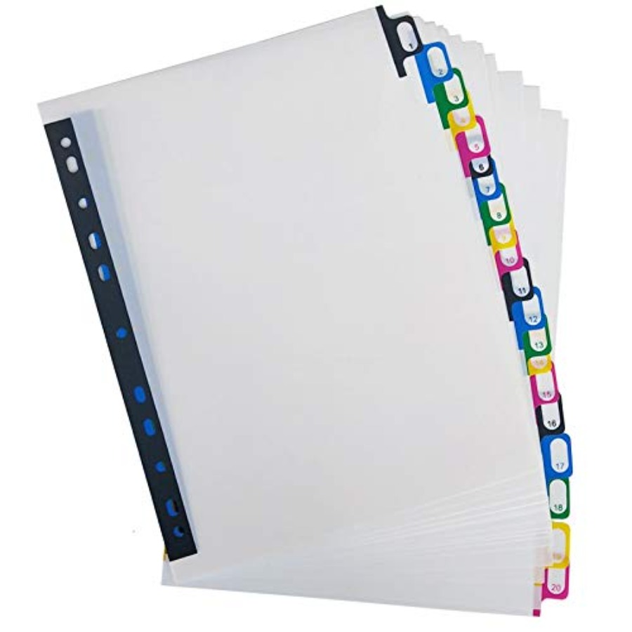 Tab Divider A4 - A4 Plastik Dosya Bölücüleri, Güçlendirilmiş 11
