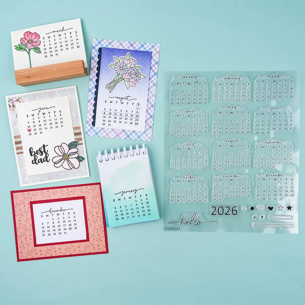 Rubber Date Stamp - Takvim Tarihi 2026 Şeffaf Damga Zaman