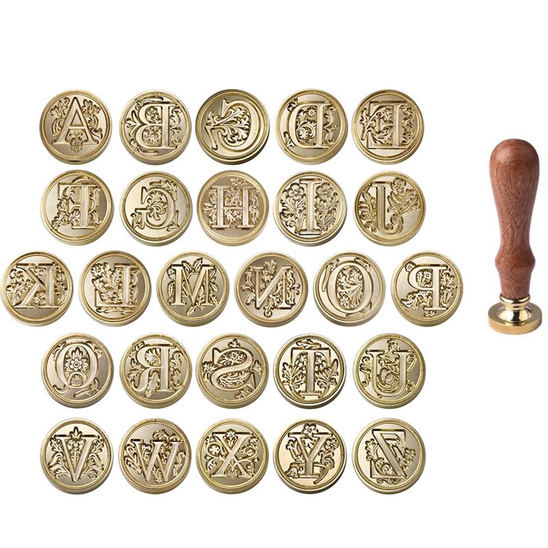 Wax Seal Stamp Set - A-Z Vintage Mühürlü Balmumu Damga Kafa
