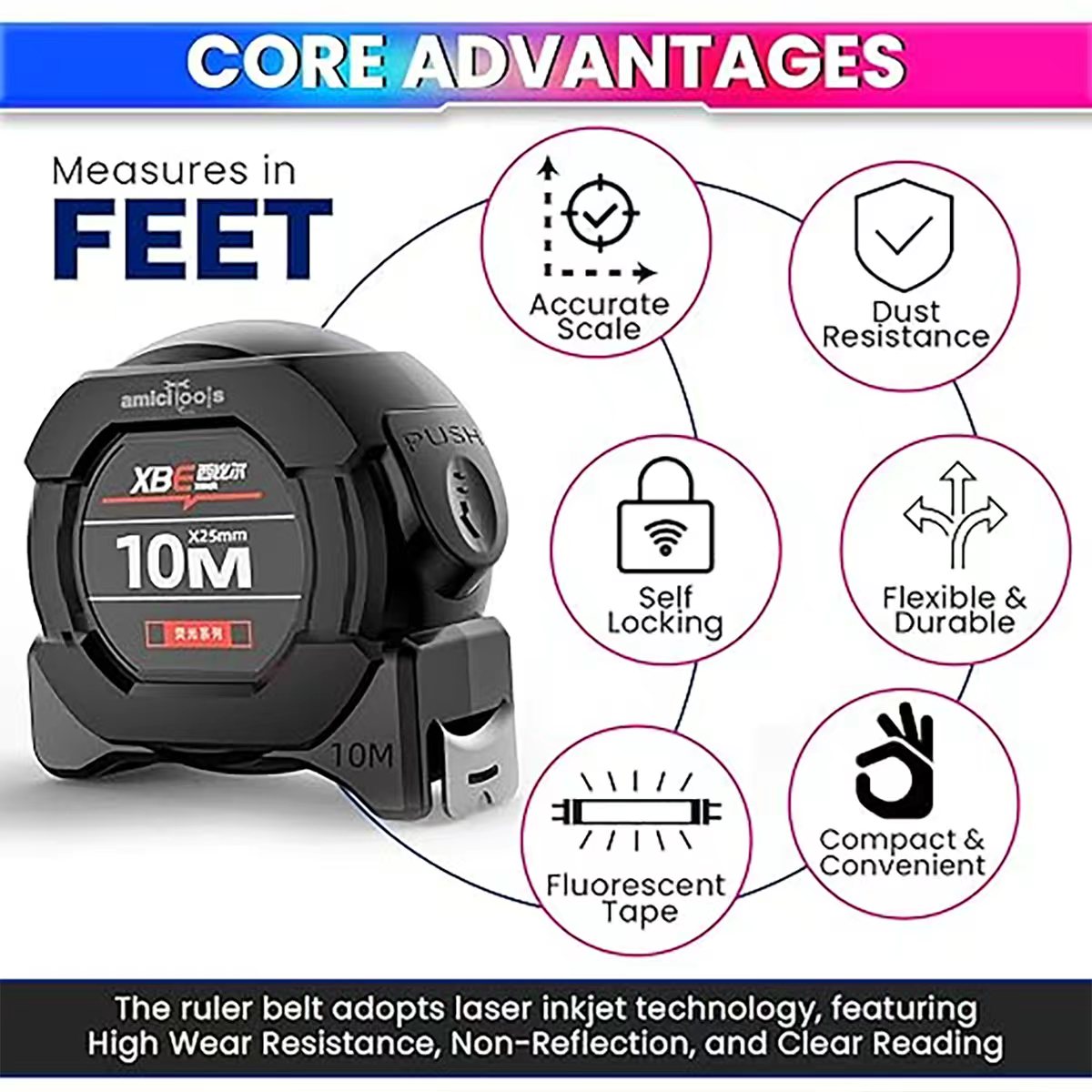 10m/5m Floresan Çelik Mezura - - Tape Dispenser Weighted incelemesi ve fiyatı